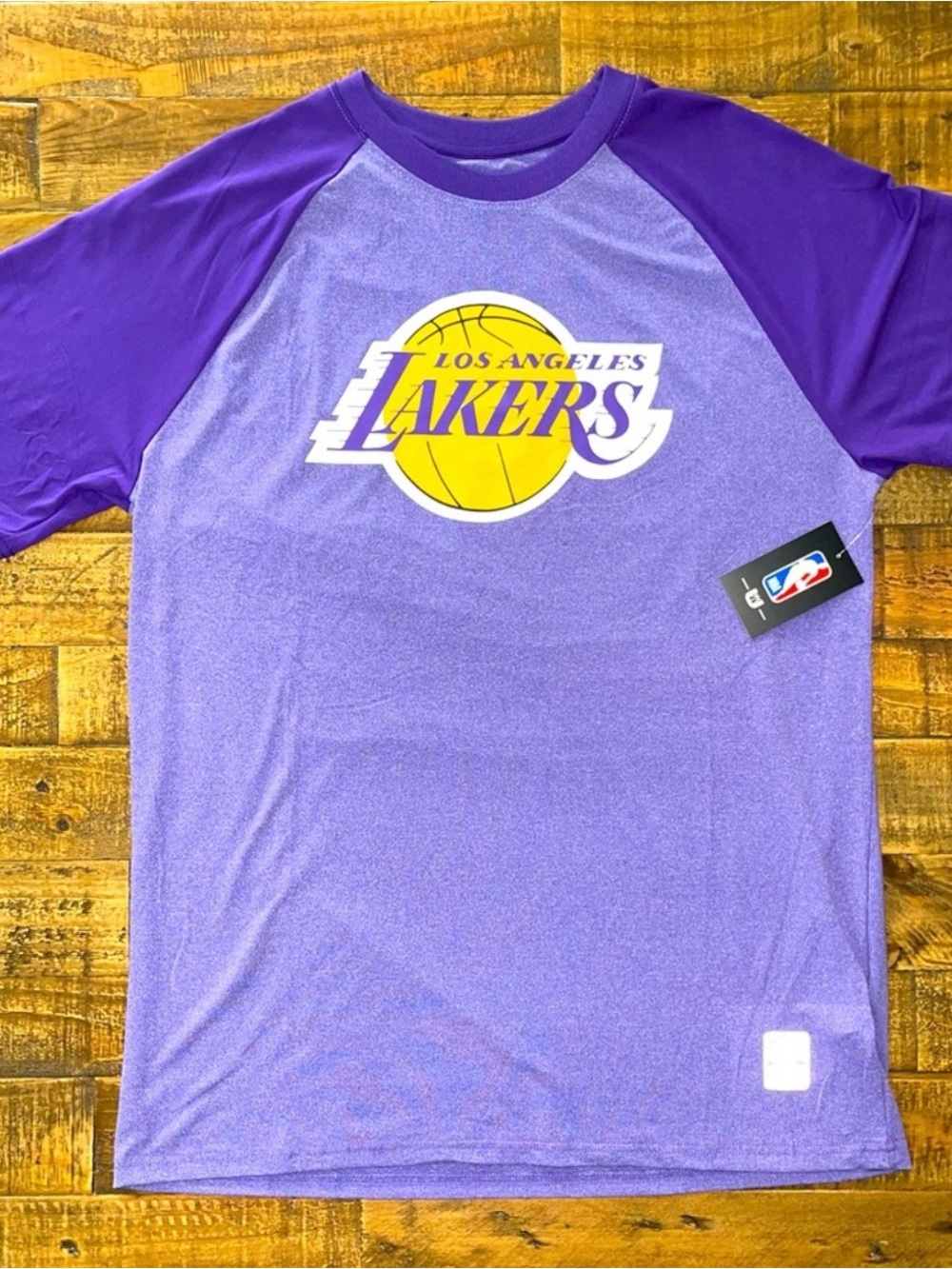 Los Angeles Lakers Purple Tee With Logo Purple Men Size Large NBA 31Hx21-1/2L